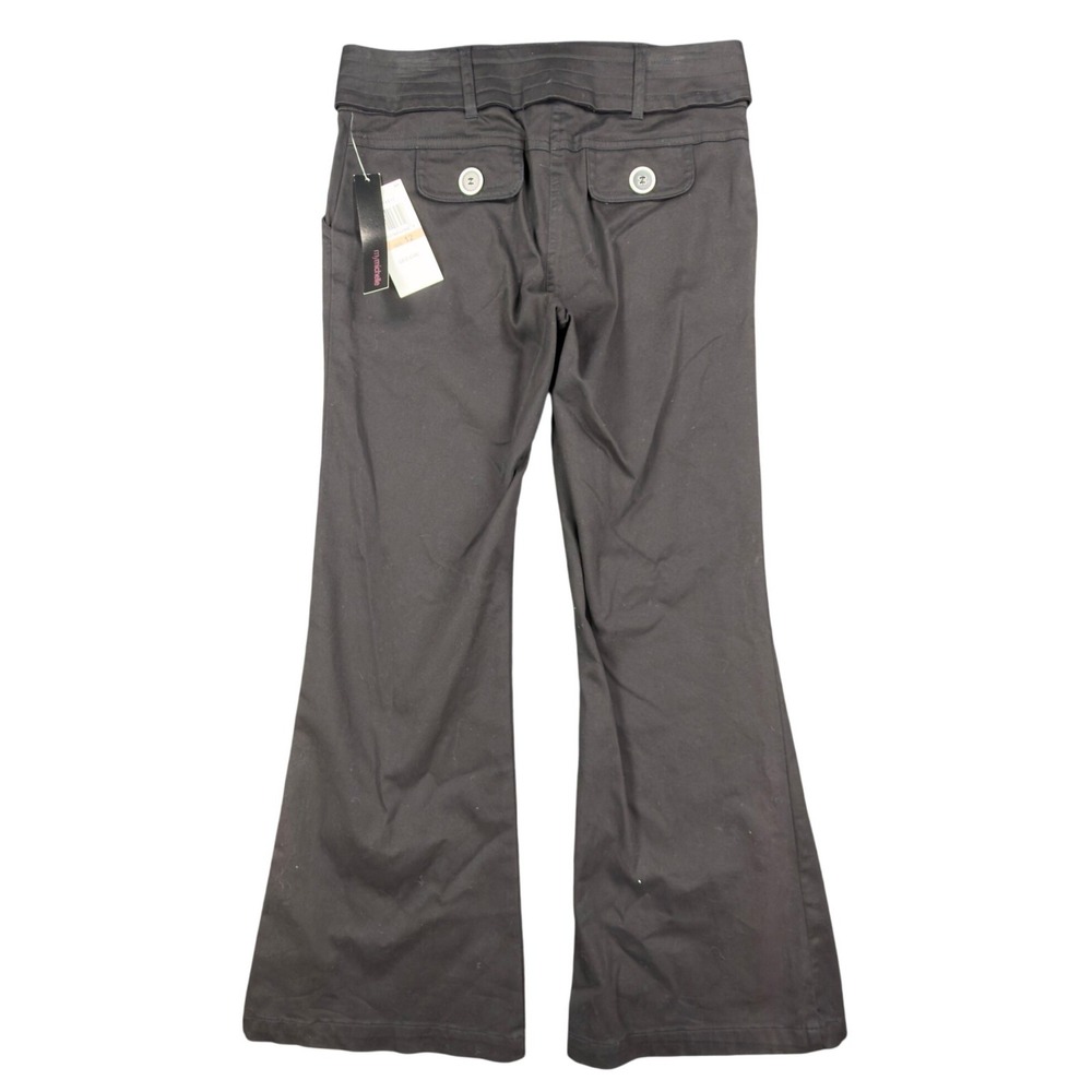 My Michelle Y2K Flare Pants Girls 12 Black Stretch Low Rise NWT Deadstock